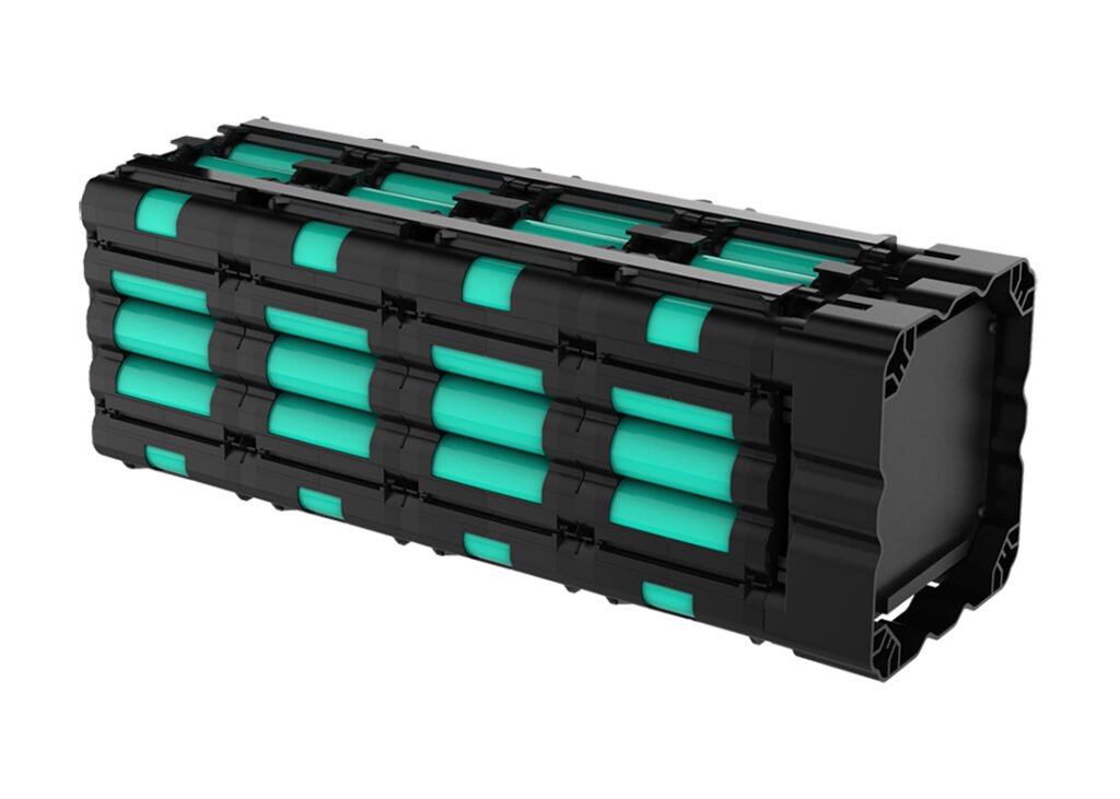 battery pack with rack